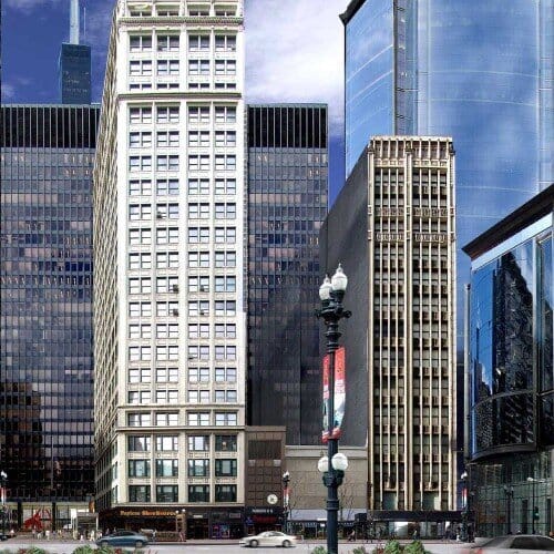 two city buildings 