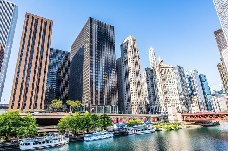 111 E. Wacker Dr. as seen from across the river.